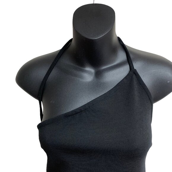 Zara Black Asymmetrical Spaghetti Strap Midi Dress‎ - Picture 4 of 9